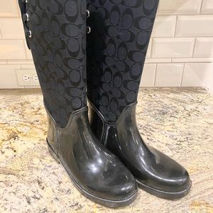 Coach Tristee Tall Black Rainboots